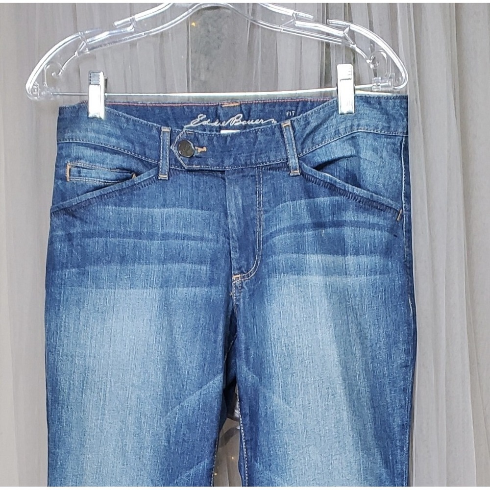 Eddie Bauer Y2K Curvy Trouser Flare Jeans Western Dressy Blue Denim 32x31 Size 6 - Picture 9 of 9